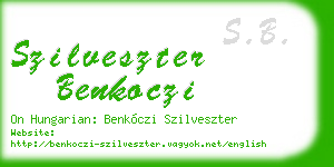 szilveszter benkoczi business card